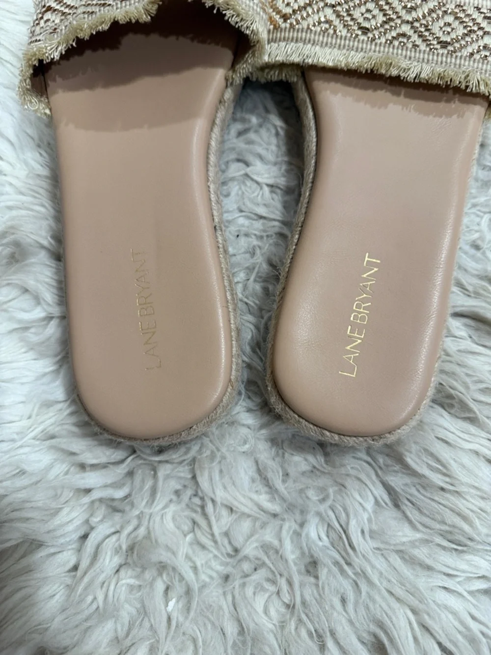 Lane Bryant Dream Cloud Geometric Fringe Espadrille Sandal In Mixed Neutrals 10W